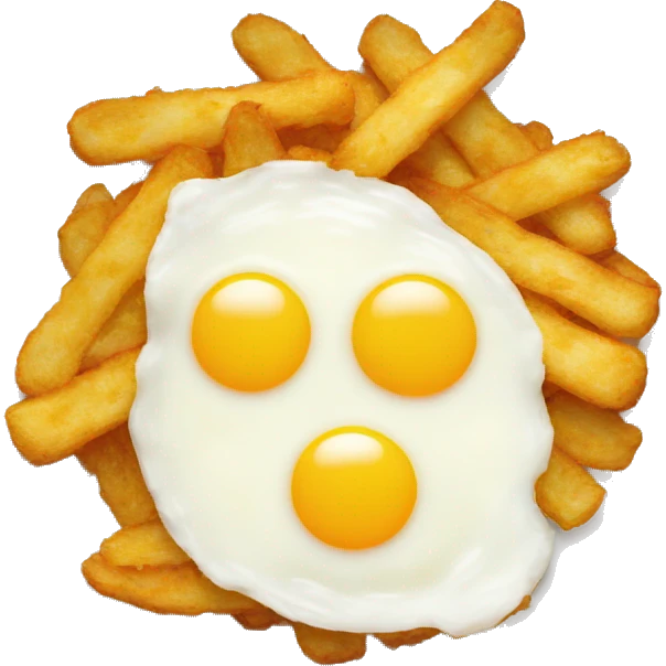 Hash brown plate with egg emoji