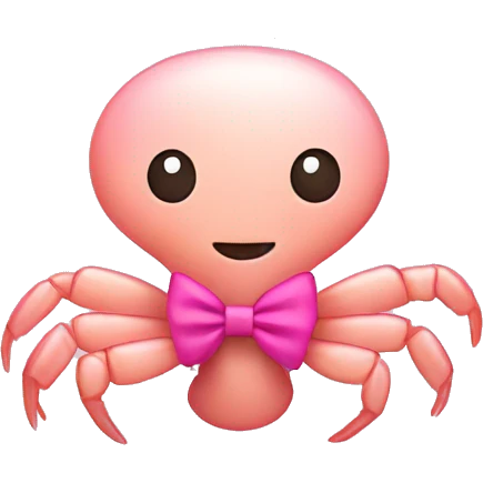 shrimp wearing a pink bow emoji