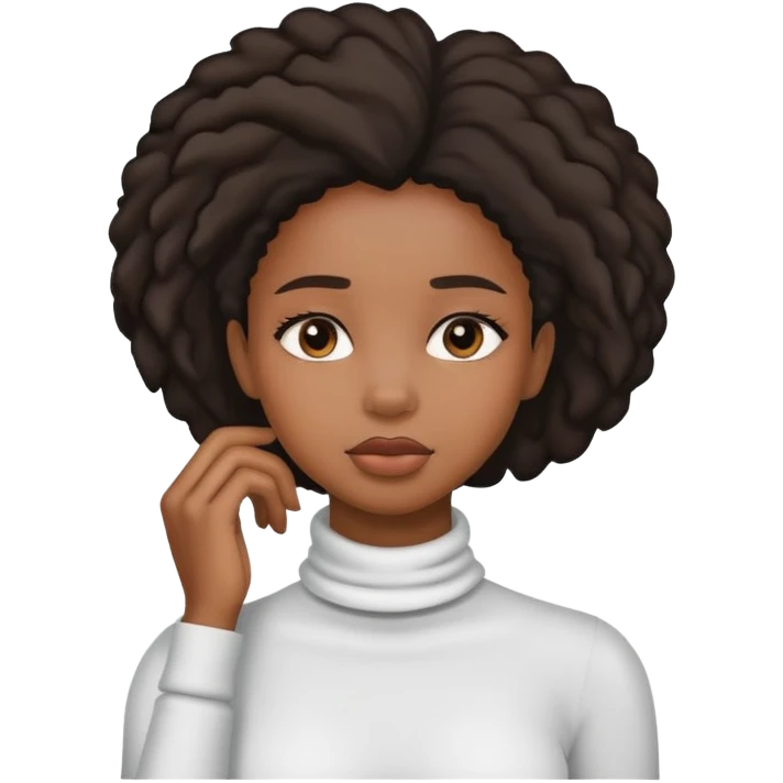 black girl holding her neck herself emoji
