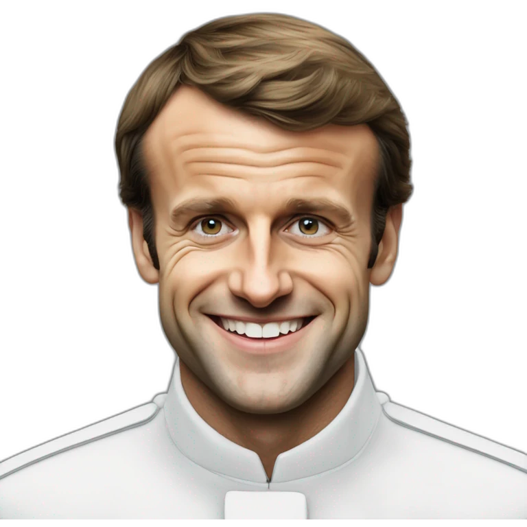 Hyper realistic Emmanuel Macron smiling emoji