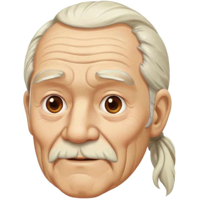 Old man with long white pony tail emoji