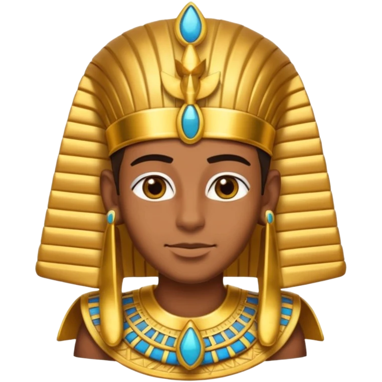 Egyptian Pharaoh, emoji style, with professional lighting, no face on objects, white background emoji