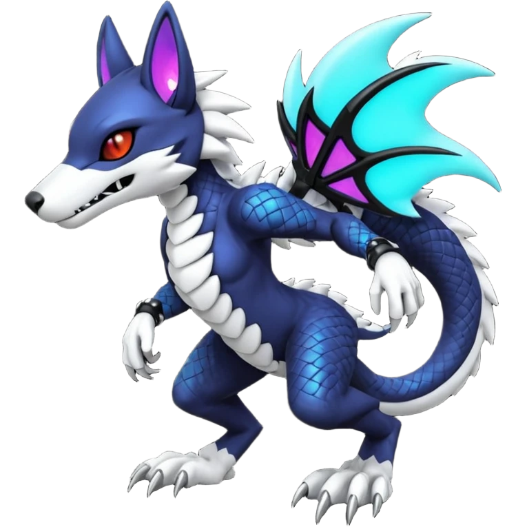 Cool gothic cute badass Scaley cyber-Vernid-Protogen-Primagen-Sergal-Fursuit-furry-fursona emoji