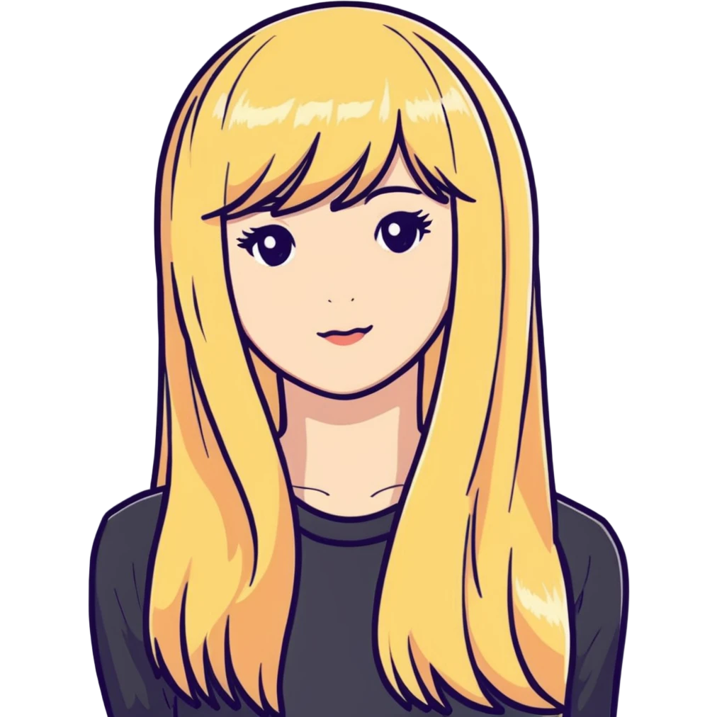 long straight blonde wig emoji
