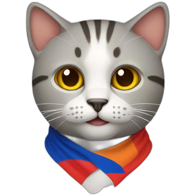 Cat with Armenian flag emoji