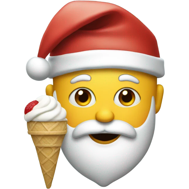 Santa eating ice cream emoji