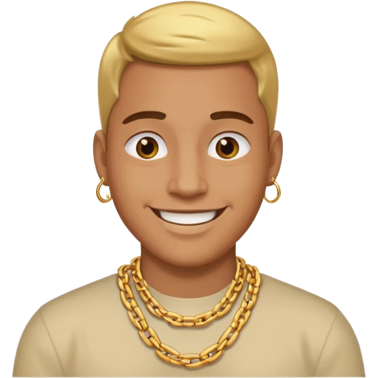 man wearing a gold chain necklace emoji