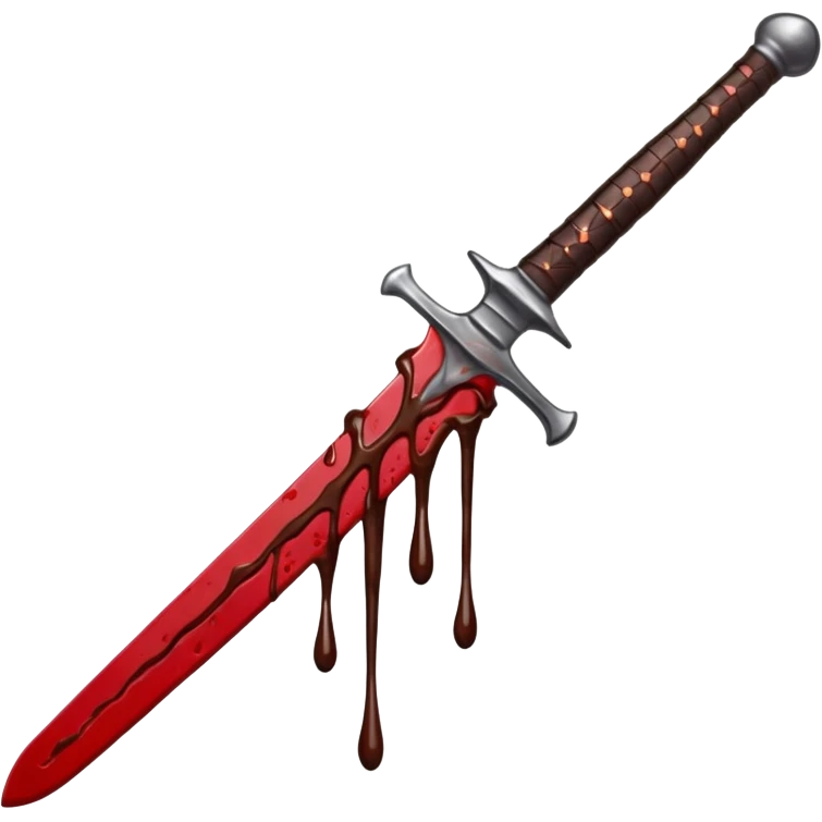 Blood on sword with chocolate emoji