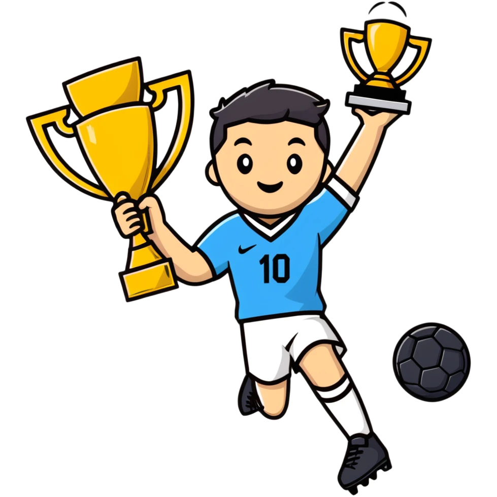 soccer player with trophy emoji