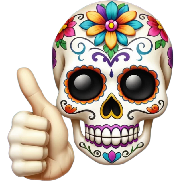 Pulgar arriba día de muertos emoji
