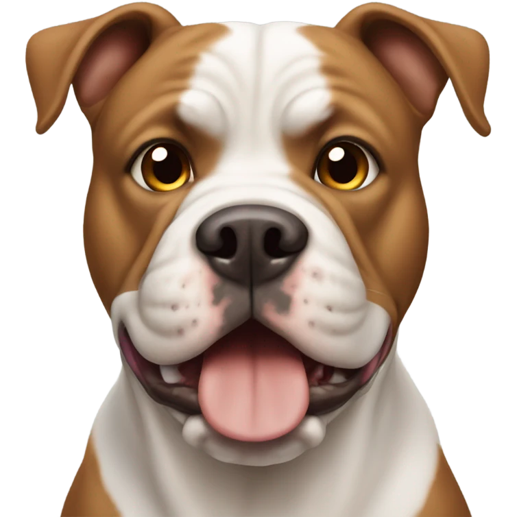 White and brown bully dog emoji