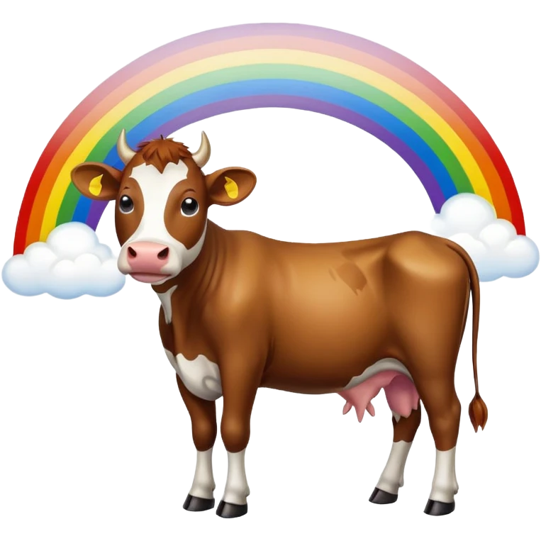 Cow under a rainbow emoji