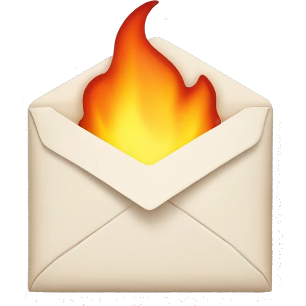 envelope mail with fire emoji