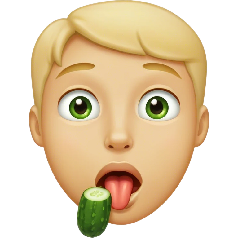Drooling face with cucumber next to it emoji