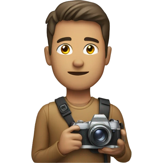 Man Holding a camera facing right side emoji