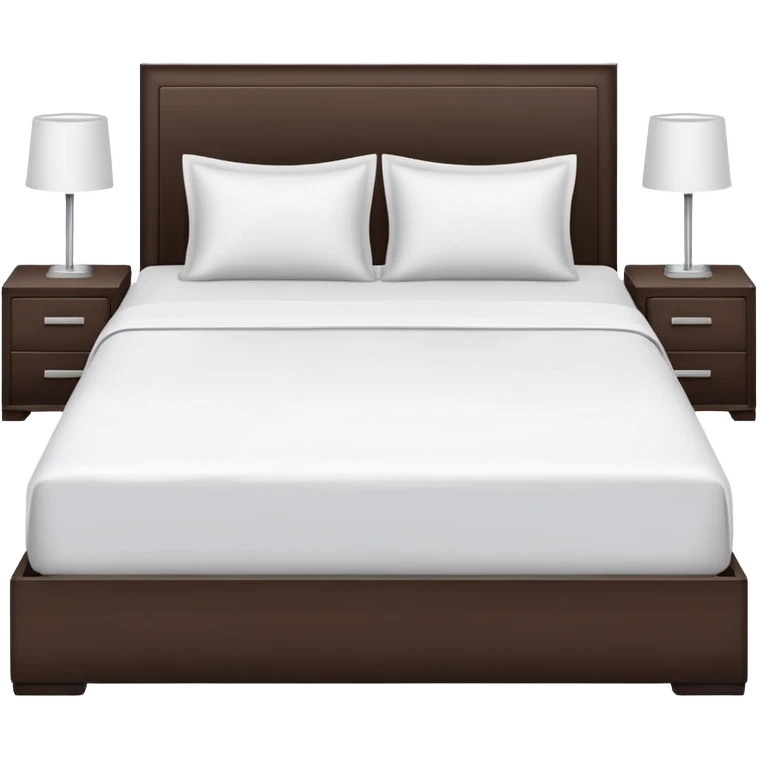 a modern white bed with white bedsheets emoji
