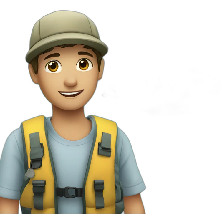 Young Fisherman with trevally emoji