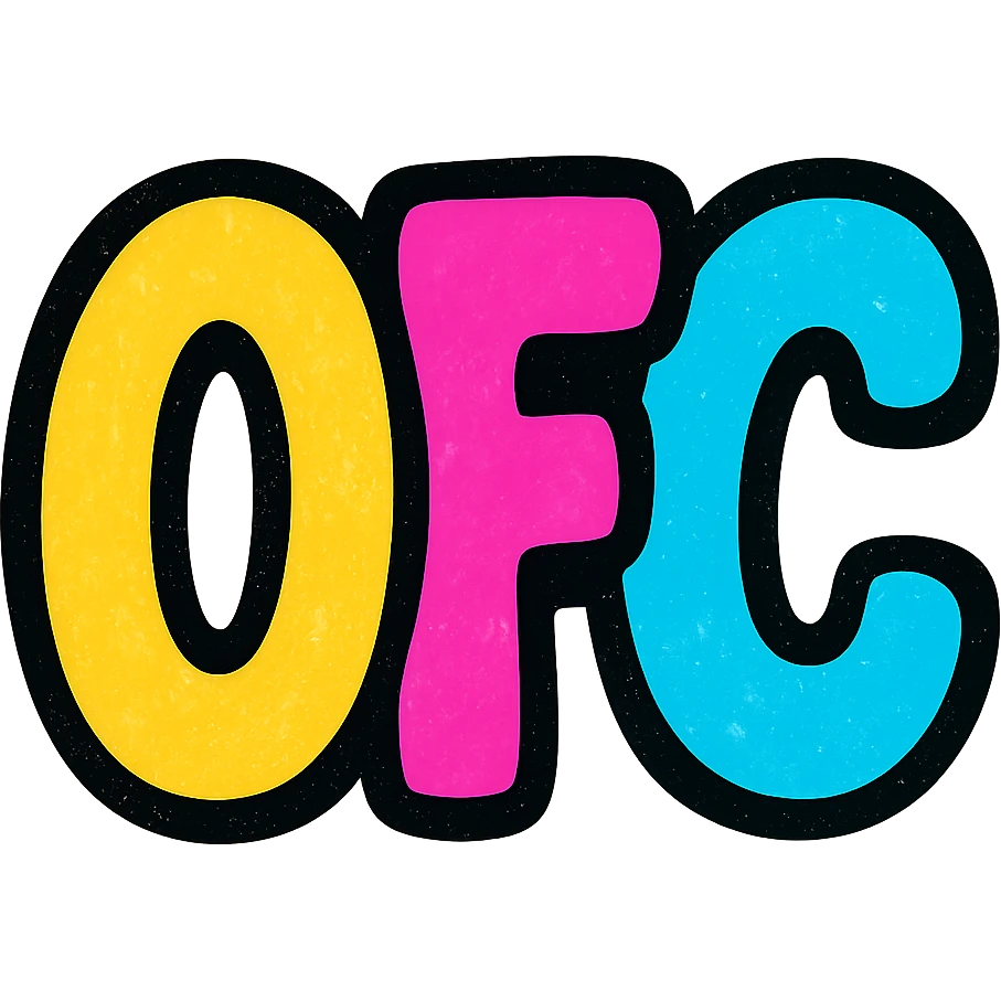 OFC letters, playful and rounded, as a logo emoji