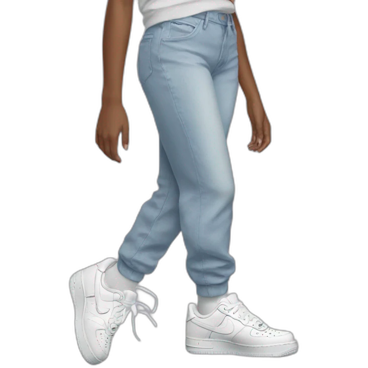 Femboy wearing nike air force 1 emoji