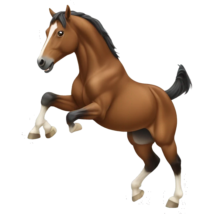 Horse kicking out with both hind legs emoji