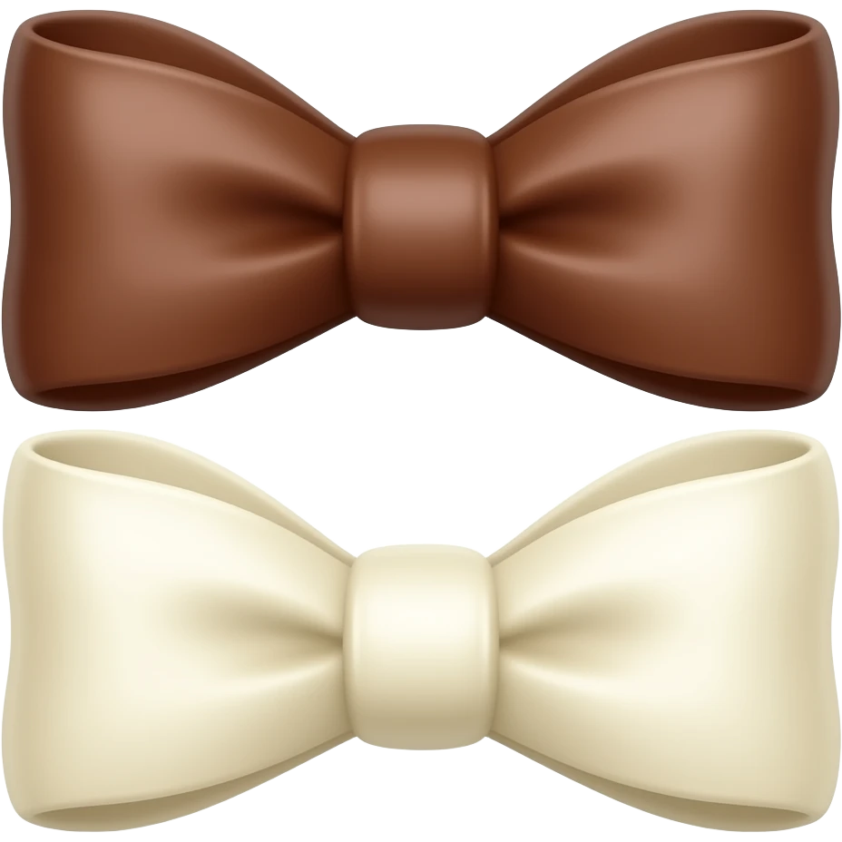 Dark Chocolate and white chocolate bow emoji
