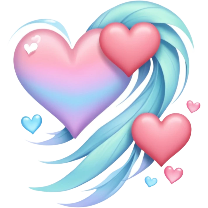 a flow of wind with hearts in it emoji