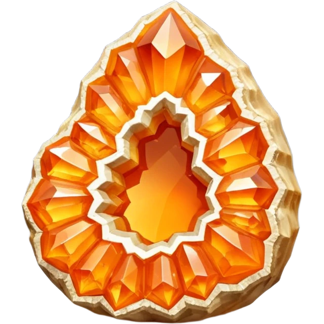 Natural shiny orange crystal geode emoji