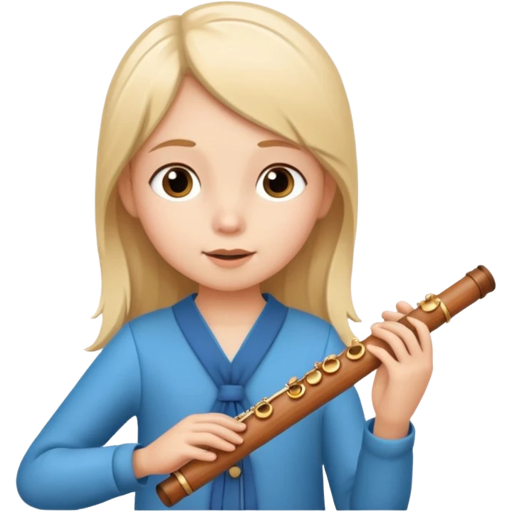 girl kid plays flute emoji