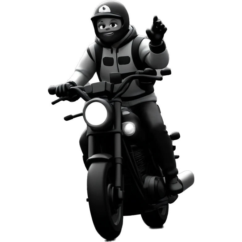 blurry motorcycle ride in monochrome emoji