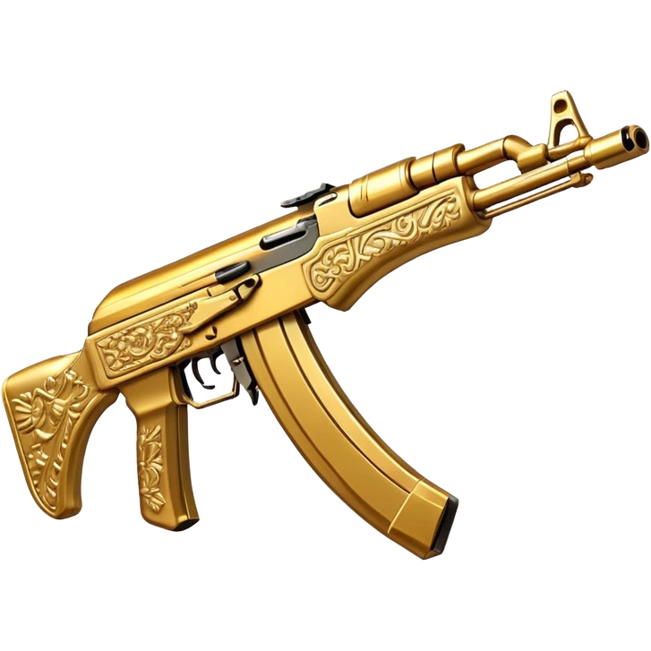 shiny and detailed gold AK47 emoji