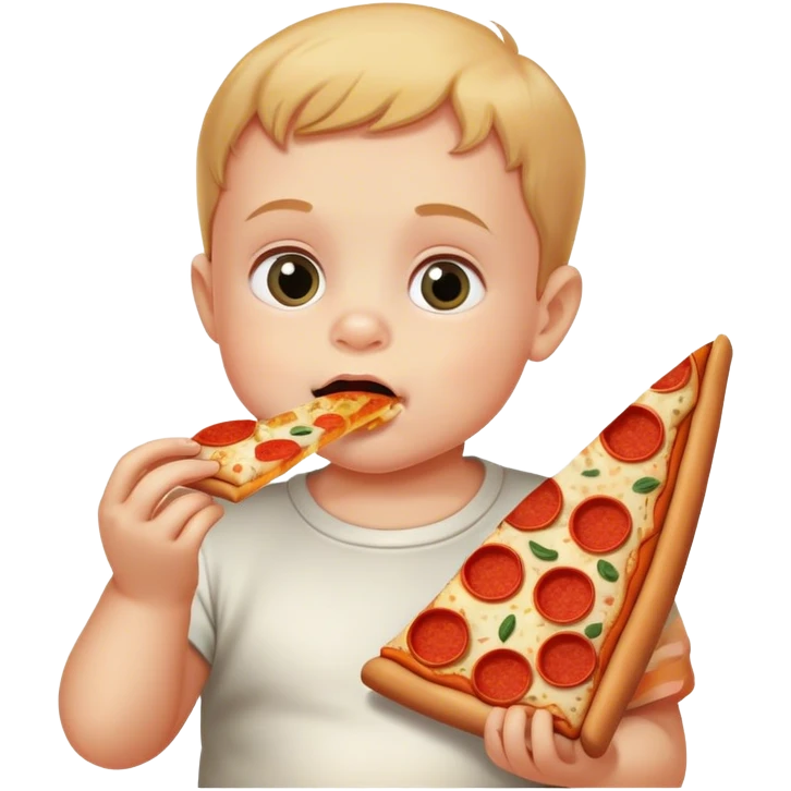 Baby eating pizza emoji