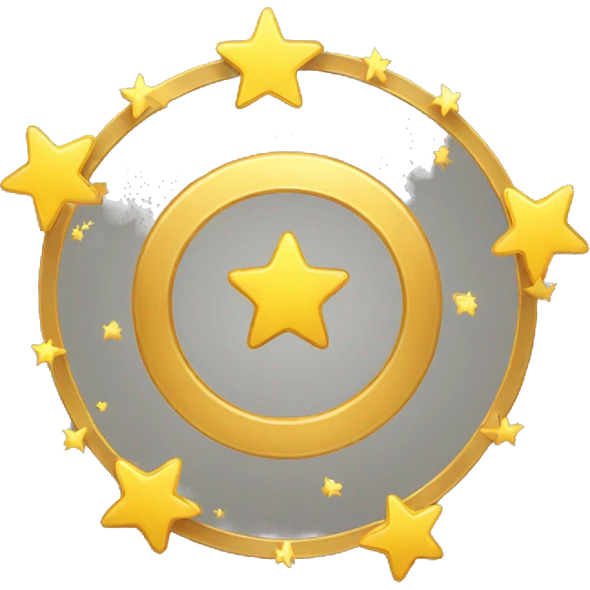 Golden stars spinning in a circle emoji