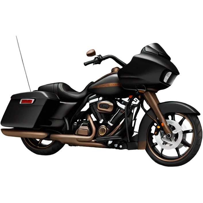 Black Harley Road glide with bronze rims emoji