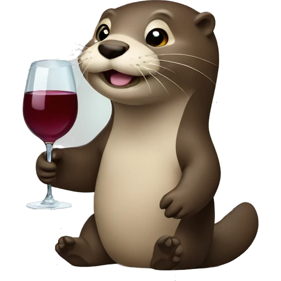 Otter holding wine bottle  emoji