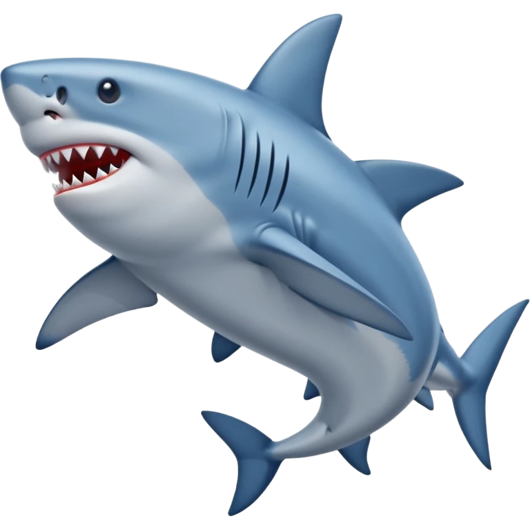 Shark wearing blue shoes on its feet emoji