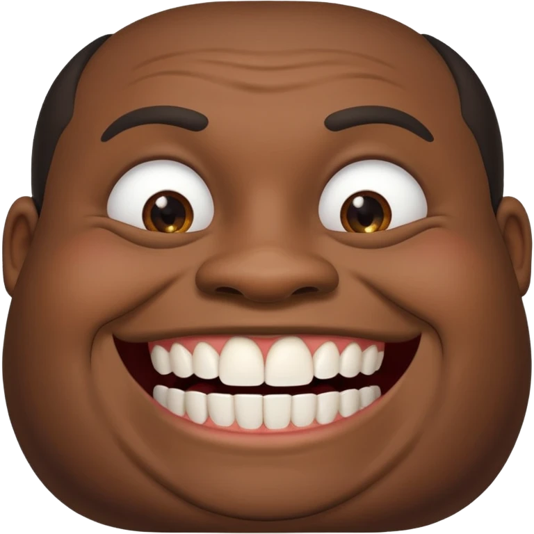 Fat black man missing half of front tooth emoji