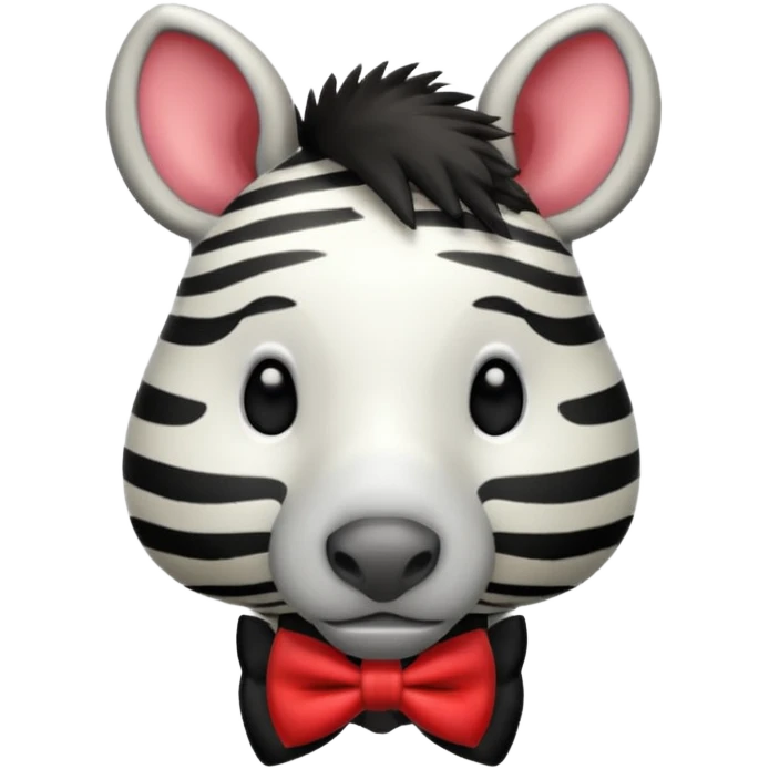 Zebra with a red bow tie emoji
