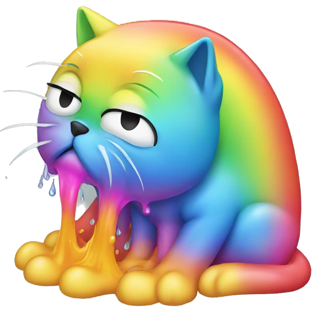 Cat puking rainbow  emoji