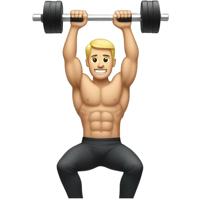 guy training with dumbells behind his head emoji