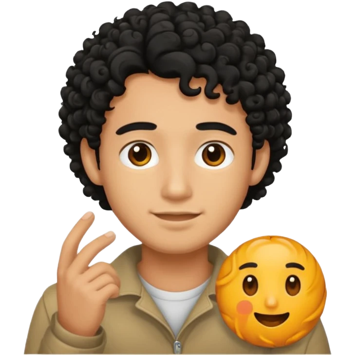 curly haired man emoji