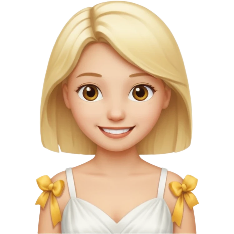 a blonde girl with white dress emoji