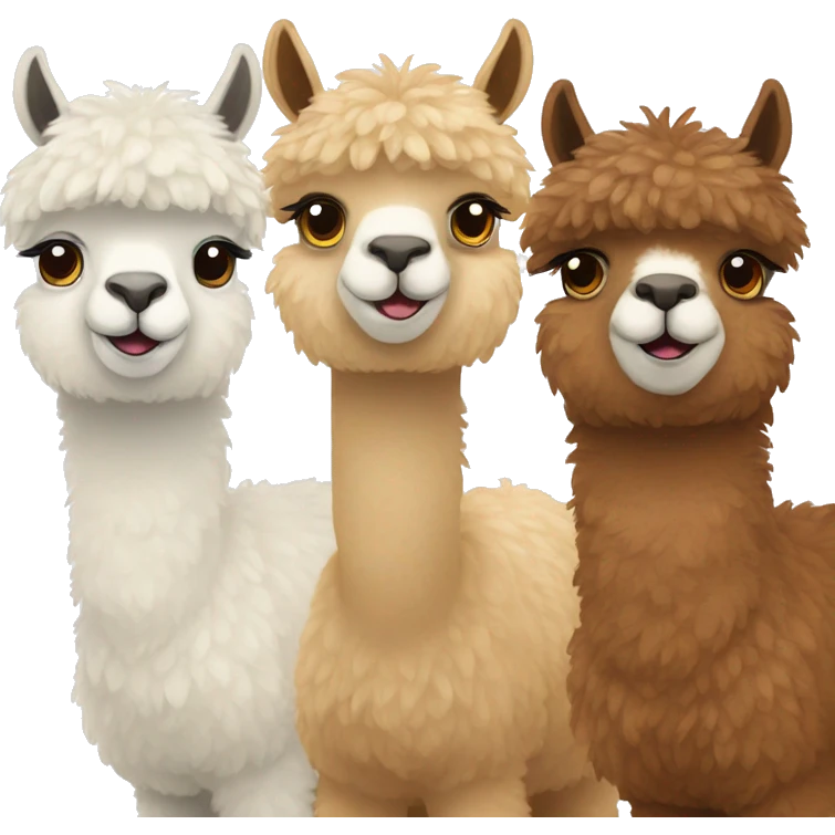 three alpacas emoji