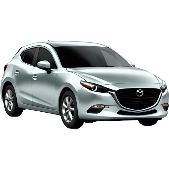 Silver Mazda 3 with green p plate emoji