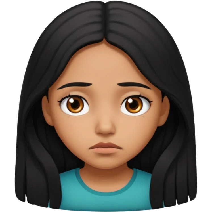 Mexican girl with very sad emoji
