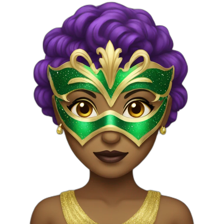 girl wearing a mardi gras mask light skin emoji