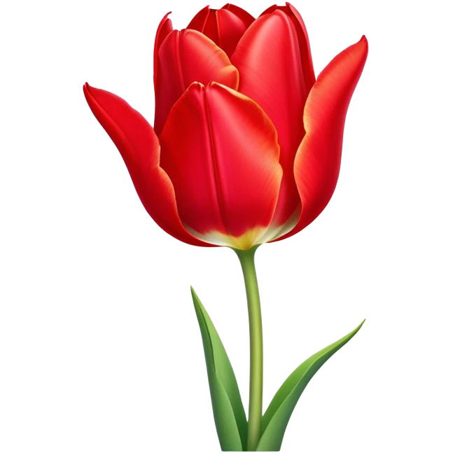 ​Cinematic Realistic Tulip, depicted as a single, exquisitely detailed bloom with vibrant red petals and a delicate stem, softly illuminated by natural light that highlights its graceful beauty and elegant form, emoji