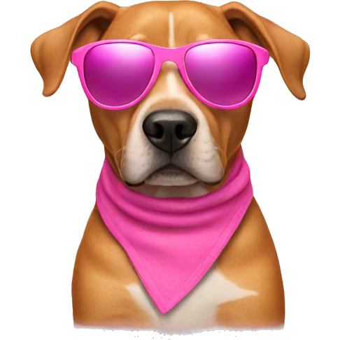 dog wearing pink sunglasses  emoji