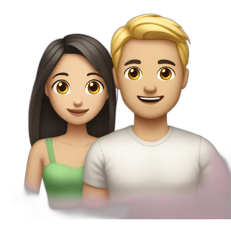 a picture of me and my girlfriend (we are both light skinned chinese) emoji