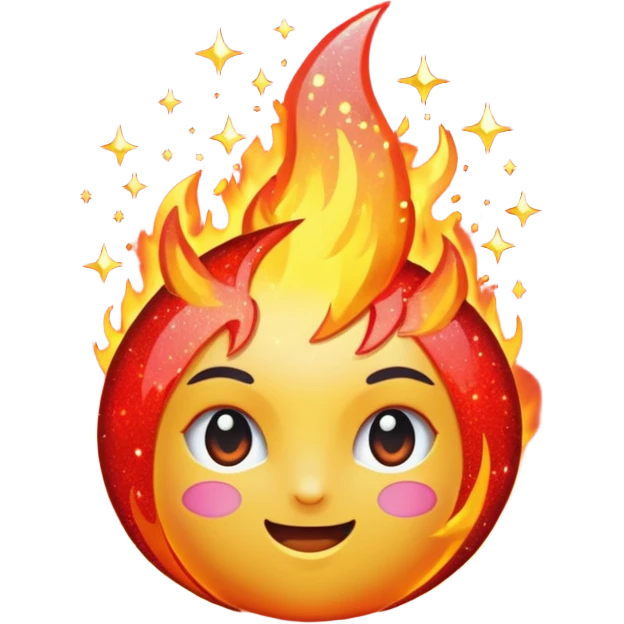 glitter color red fire emoji