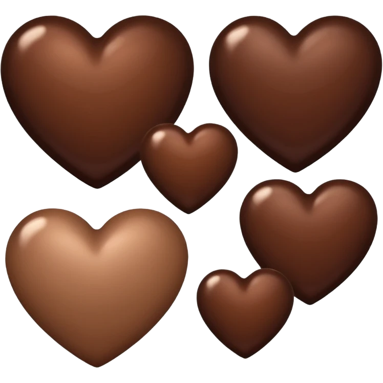 Neutral brown hearts from light to dark individual emoji
